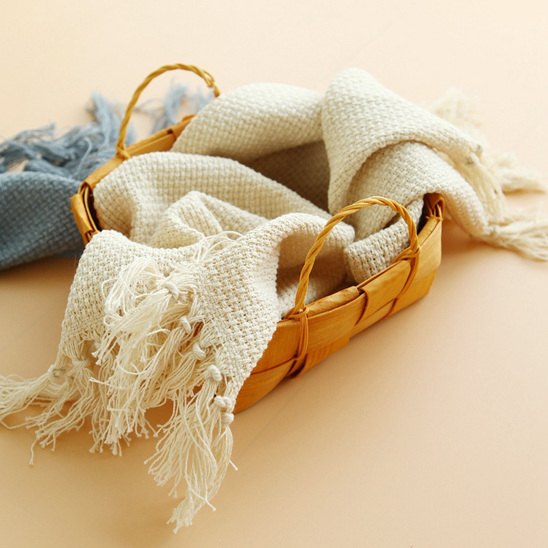 Nordic style pure cotton western napkin with tassels