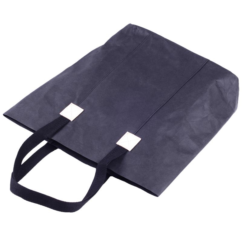 New simple retro large capacity single shoulder bag dupont paper tyvek washed kraft paper tote shopping bag with logo custom