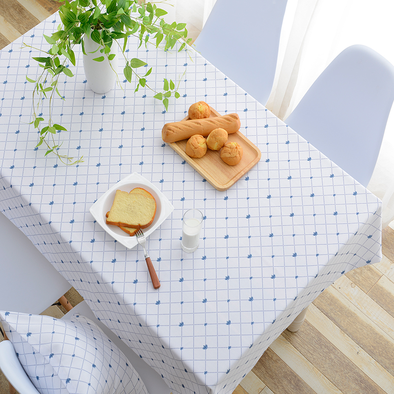 Custom polyester cotton print simple fresh tablecloth