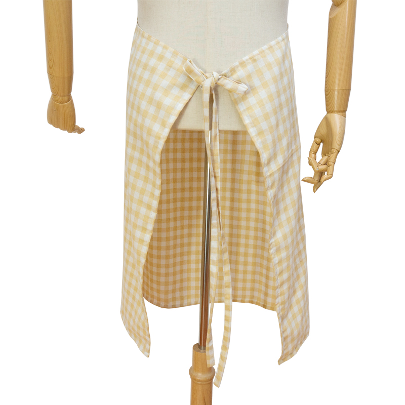 New product natural cotton fabric extra large lightweight and breathable lattice long apron for promotional