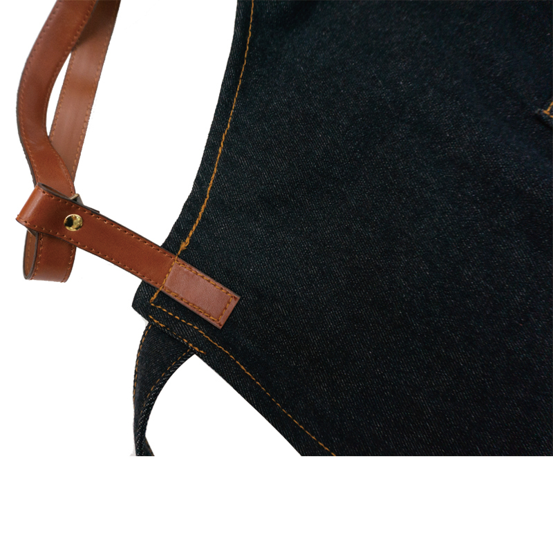Simple wear-resistant and durable jeans apron denim work apron garden cleaning apron restaurant waiter apron custom