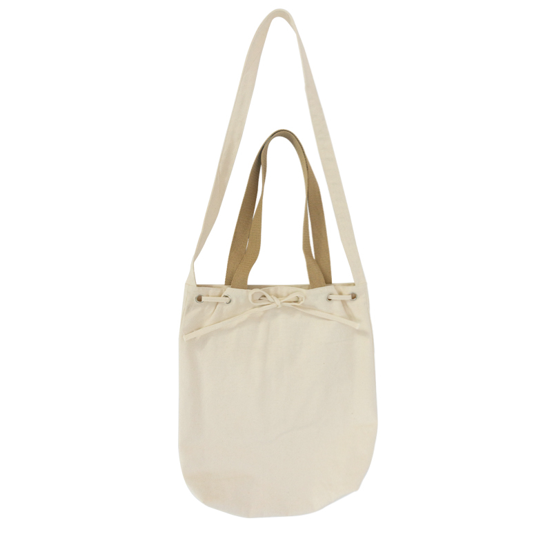 Fashion women lightweight large capacity 100% cotton canvas shoulder bag with drawstring design