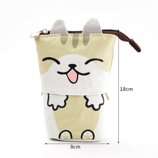 China Supplier logo printing custom pencil bag cosmetic zipper bag portable canvas gift bag