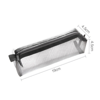 Simple transparent test special student large capacity square nylon mesh pencil bag
