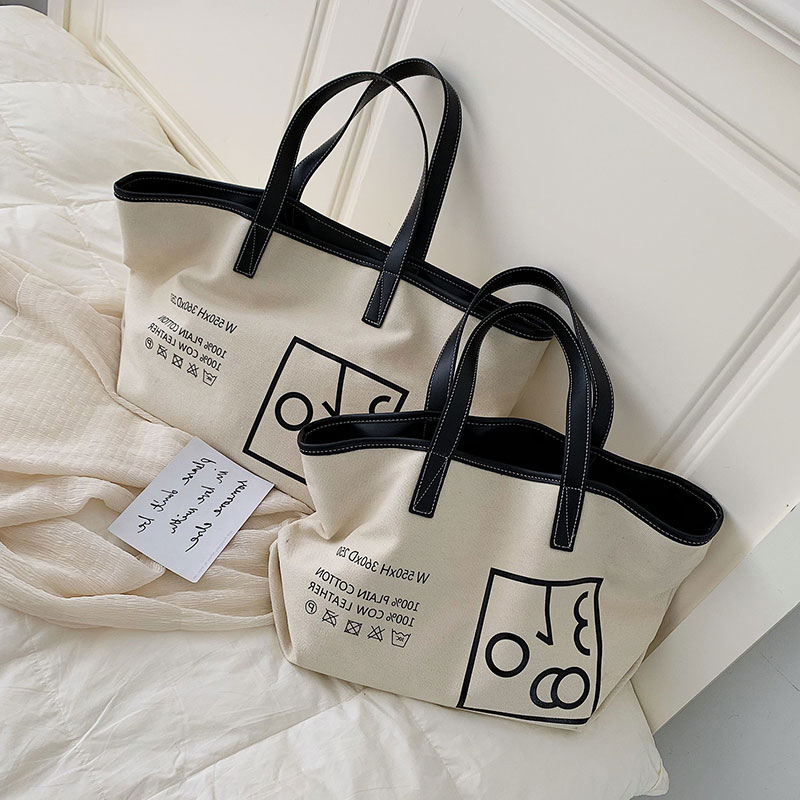 INS fashion canvas bag 2019 new limited fashion wild large capacity shoulder bag