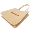 Letter logo custom printing factory custom high quality durable tote shopping jute bag 