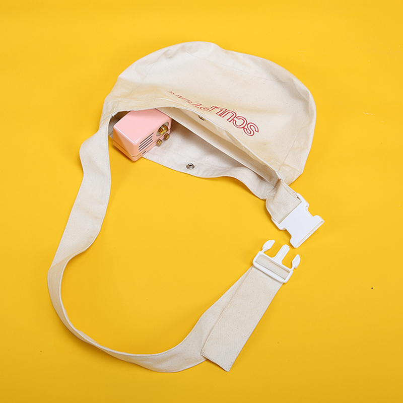 2019 new style 10oz eco friendly breathable canvas single shoulder messenger bag for ladies