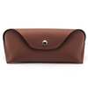 Retro lightweight portable pu leather glasses bag with metal buckle