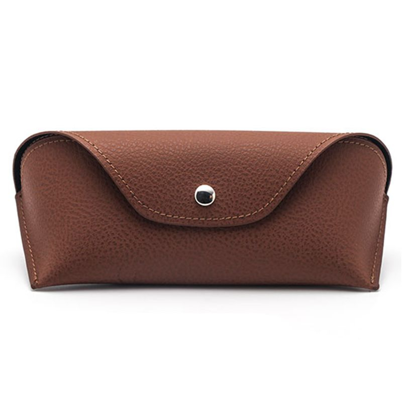 Retro lightweight portable pu leather glasses bag with metal buckle