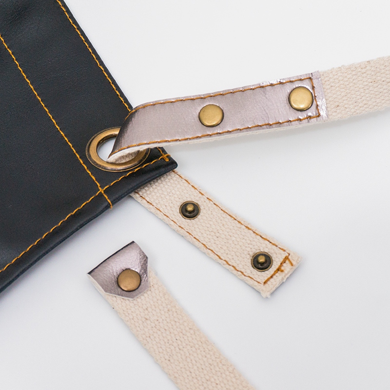 Original fashion metal accessories pu overall apron