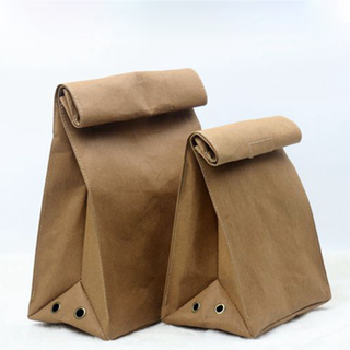 Original design clutch bag female simple retro art washable kraft paper bag foldable business bag