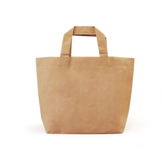 Waterproof fabric strong and reusable washed kraft paper shopping tote bag with logo custom