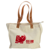 Factory Custom Flock Printing Logo Large Size 16oz Polyester Cotton Canvas Bag Tote Shopping