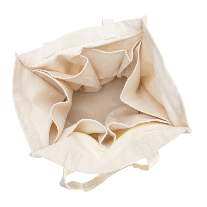 Multifunction multi pockets eco friendly and portable strong durable cotton canvas tote shopping bag with letter printing