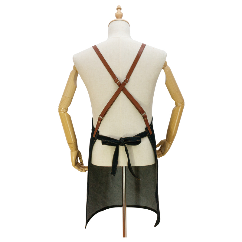 Simple wear-resistant and durable jeans apron denim work apron garden cleaning apron restaurant waiter apron custom