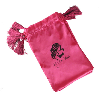 Wolesale bulk low price promotional logo custom personalized satin gift bag for wig package