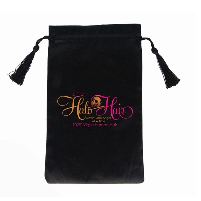 China Supplier printing custom satin fabric wig gift storage bag