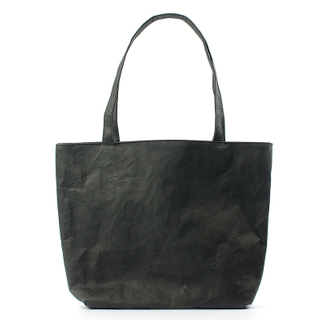 Simple large capacity tear-resistant reusable washed kraft paper shopping bag custom