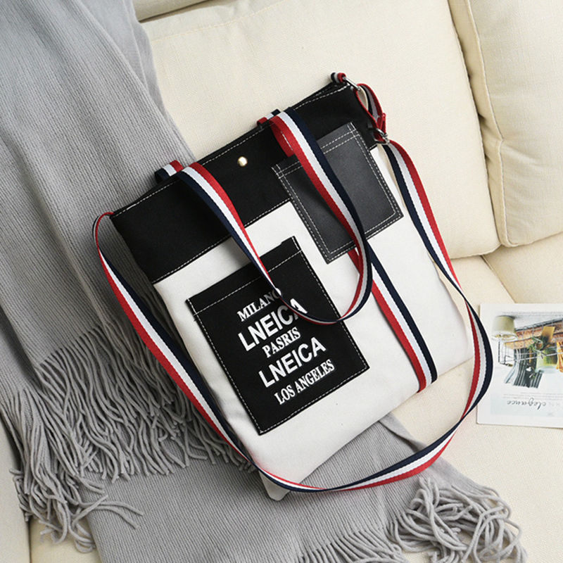 Ins wild canvas bag female messenger bag college shoulder canvas bag from China Supplier