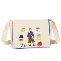 Canvas bag female shoulder ins slung dual-use student retro ladies canvas shopping bag