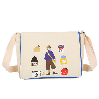 Canvas bag female shoulder ins slung dual-use student retro ladies canvas shopping bag