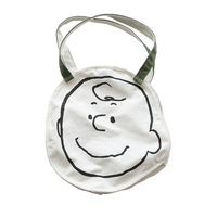 Cartoon simple canvas bag wild art retro student shoulder bag large capacity handbag