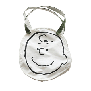 Cartoon simple canvas bag wild art retro student shoulder bag large capacity handbag