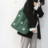 Simple personality small daisy print 12 oz thick eco friendly fabric cotton shoulder bag for women