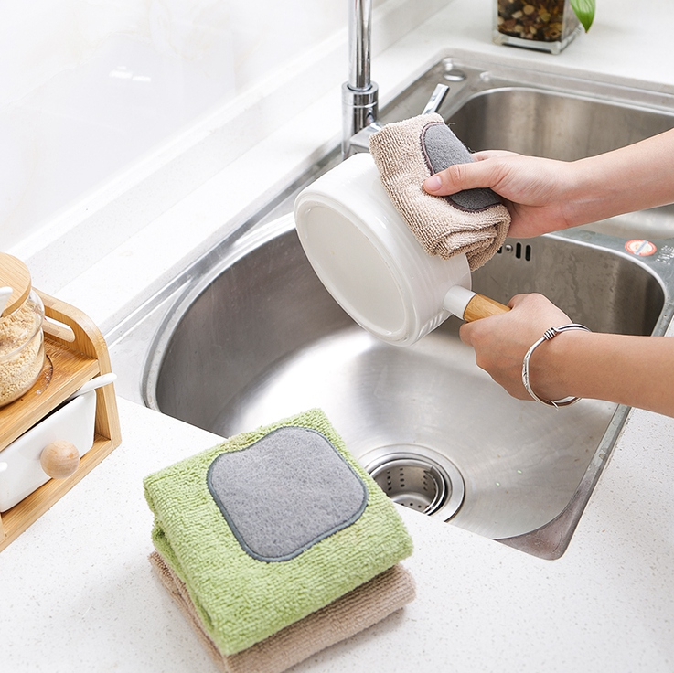Hot sell non-oil non-stick wool bibulous kitchen cleaning cloth