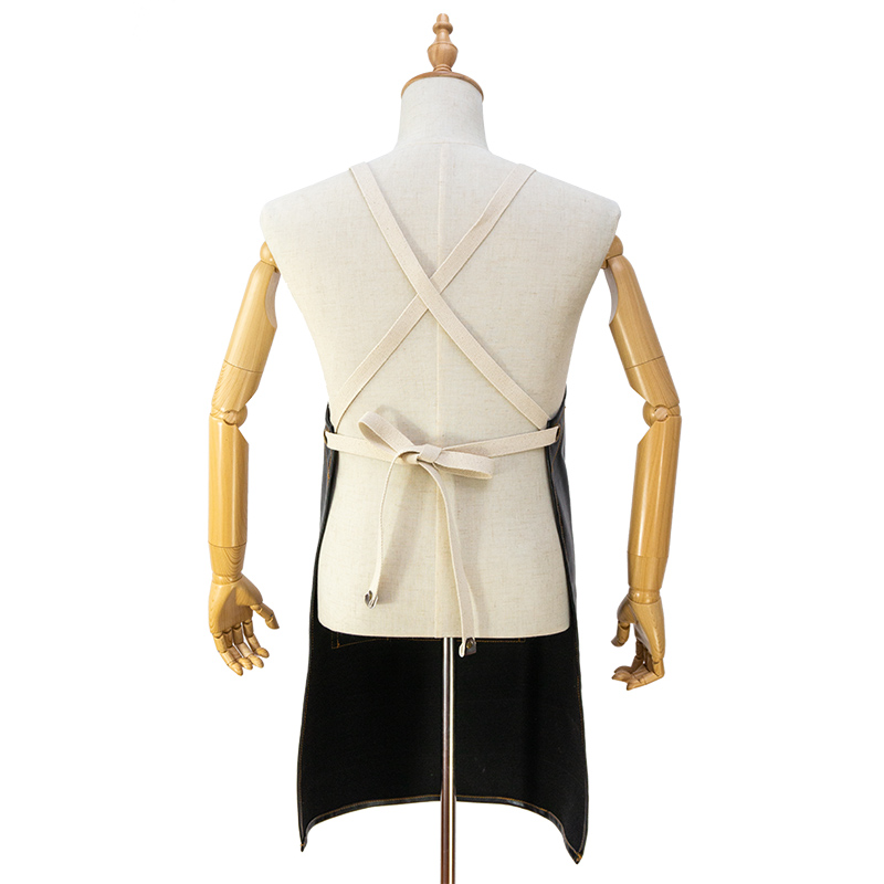 Original fashion metal accessories pu overall apron