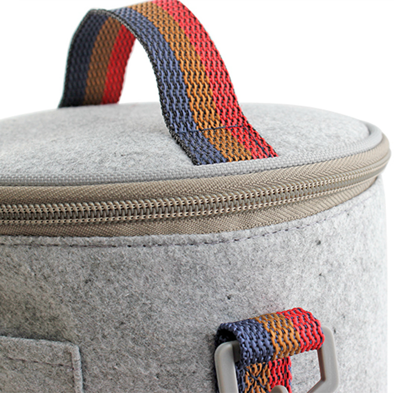 Felt cloth insulation bag round lunch box pearl cotton aluminum foil carrier bag