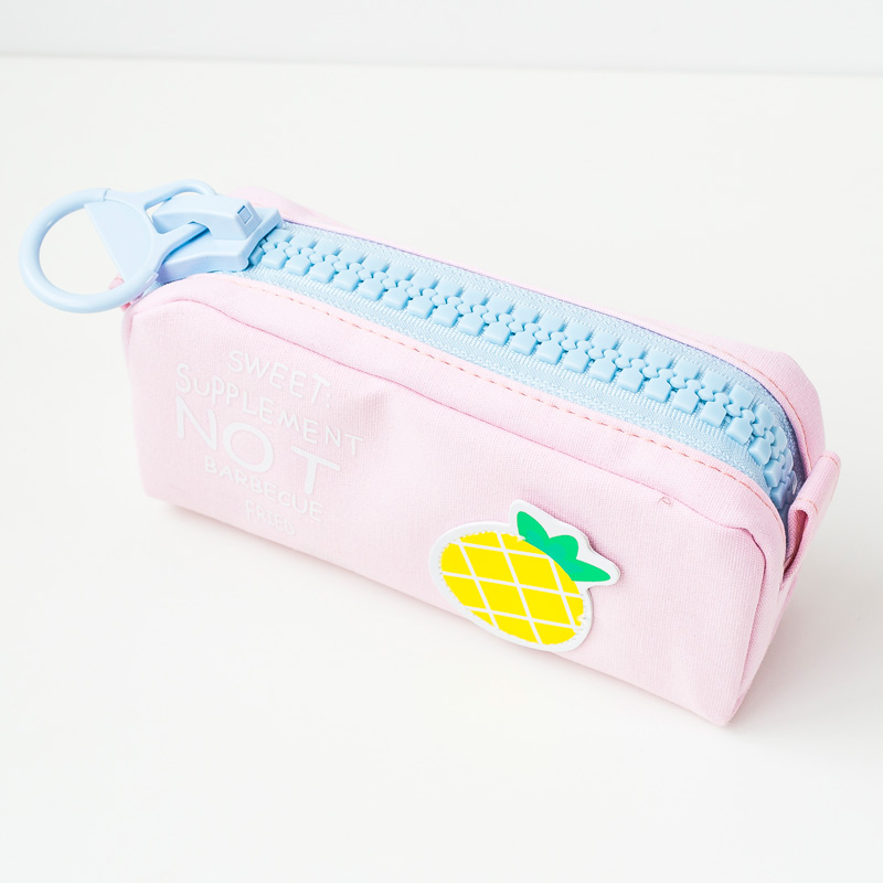 Korean version of the new simple canvas large capacity pencil bag zipper stationery bag