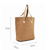 New simple retro large capacity single shoulder bag dupont paper tyvek washed kraft paper tote shopping bag with logo custom