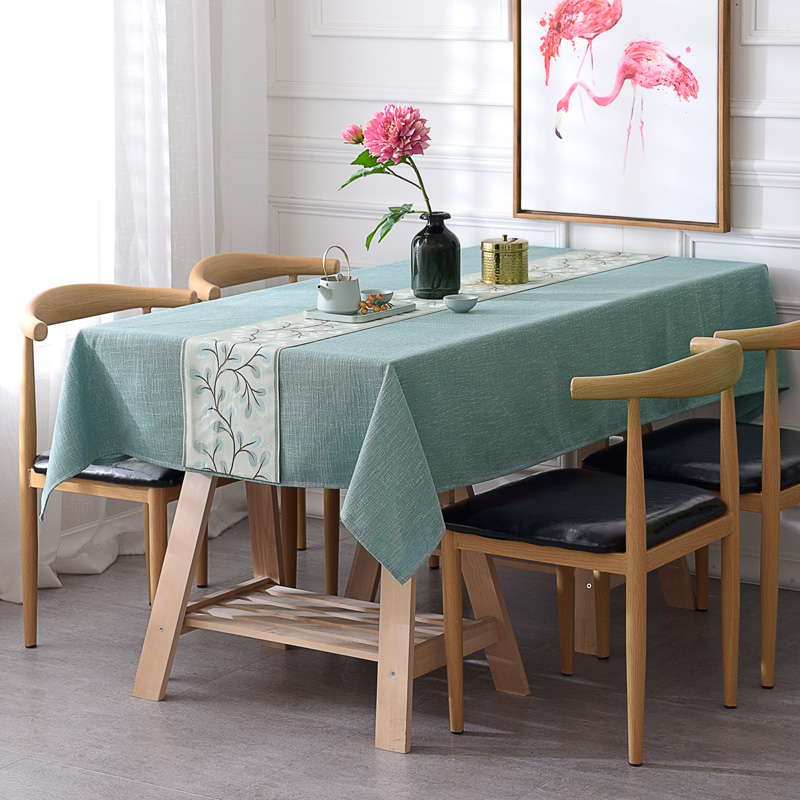 Customized Nordic Japanese fabric cotton and linen simple modern round rectangular table cloth
