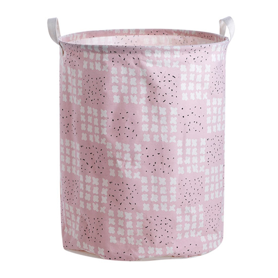 China Supplier logo printing custom cartoon cotton linen fabric pe waterproof craft laundry basket