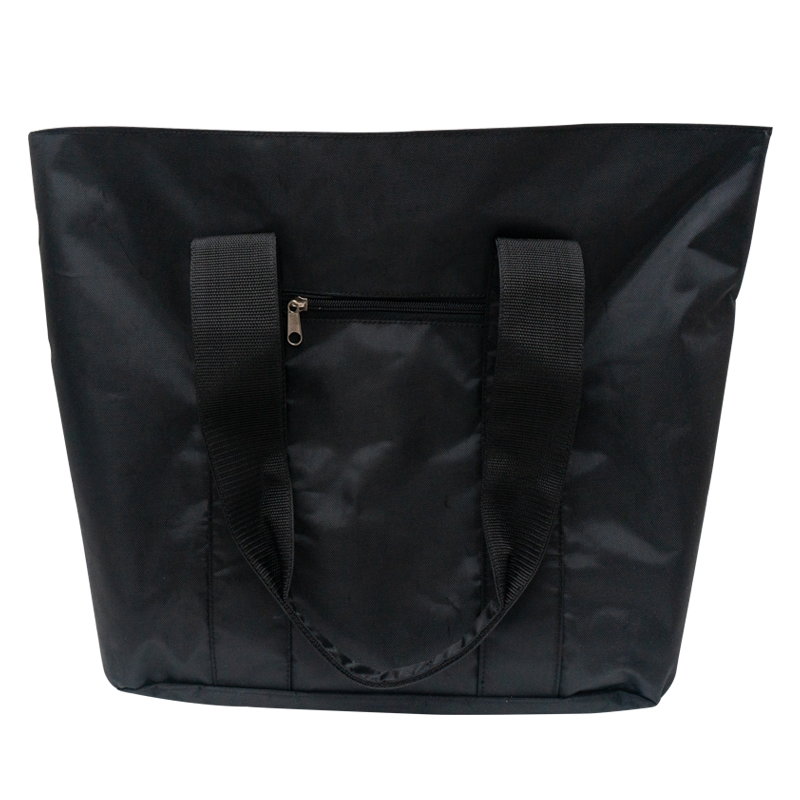 High quality thick waterproof 420D polyester oxford cloth fabric black travel tote bag