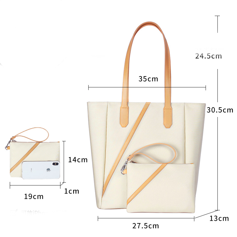 Canvas bag with wide straps and thickened nylon oxford cloth large capacity lady's single shoulder bag