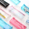 Creative ins transparent pencil case Korea stationery bag simple cute pencil case