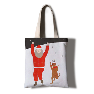 Factory profession custom eco friendly breathable Christmas canvas bag with low price