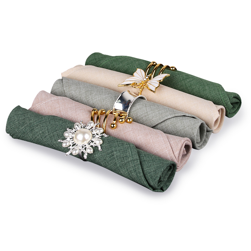 Hotel cotton linen cloth napkins high-grade light luxury napkins European style napkin folds solid color napkins