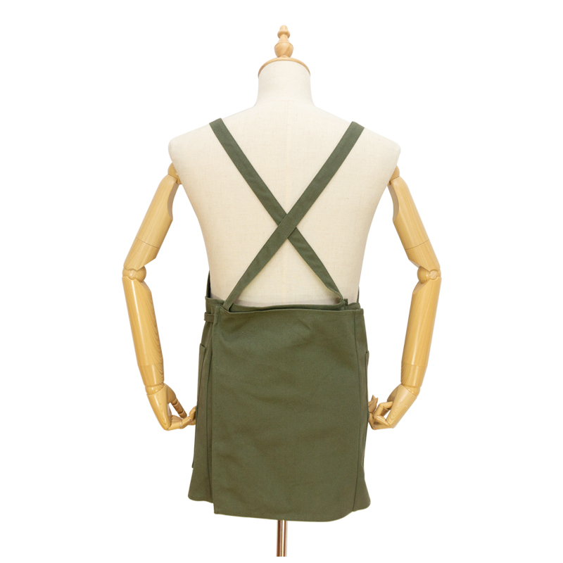 Factory wholesale custom 16oz polyester cotton canvas green painting apron for unisex
