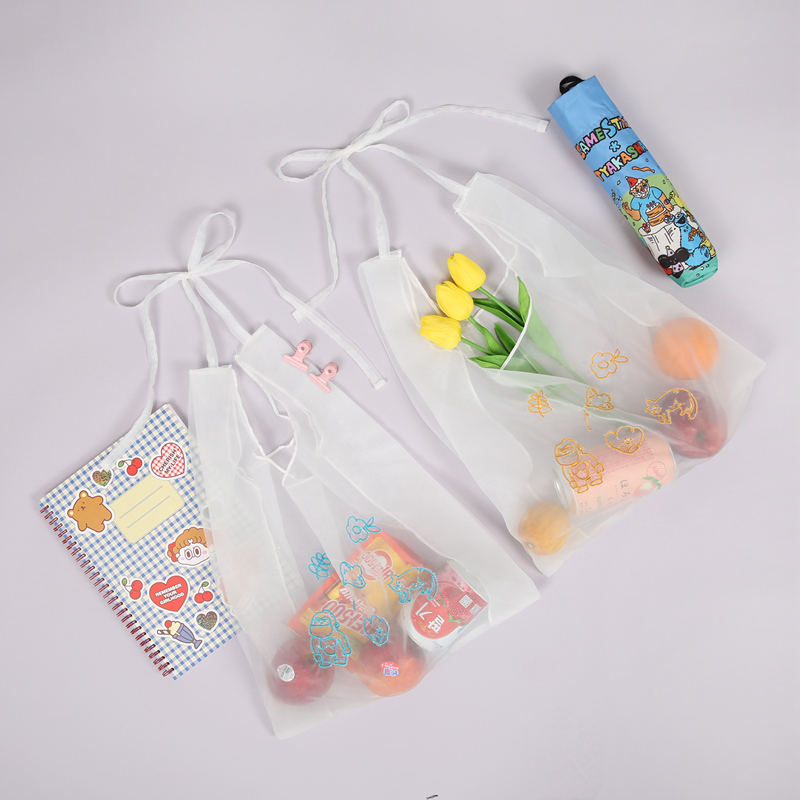 Transparent organza shoulder bag for ladies