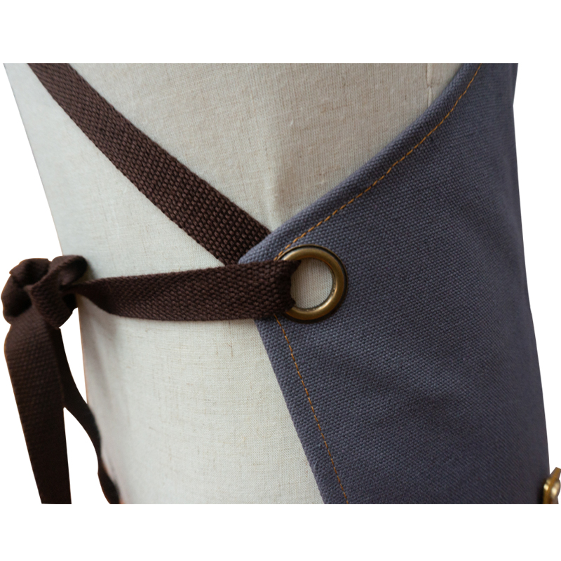 Stocks 50pcs waterproof wear resistant 16 oz polyester cotton canvas work apron with cotton webbing