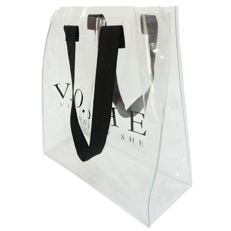 New style fashion transparent pvc material waterproof practical tote shopping bag