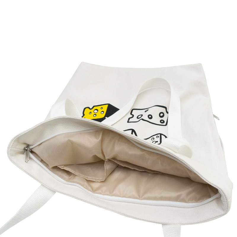 Funny cartoon printing interesting fashion popular women canvas tote shopping bag