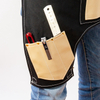 Practical canvas stitching pu half-length short tool haircut apron with pocket