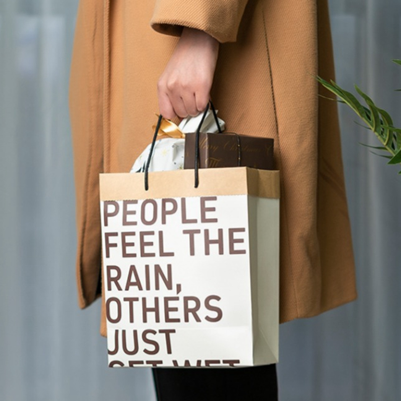 New Christmas New Year's Day Portable Gift Bag Mall Shopping Bag Kraft Paper Bag