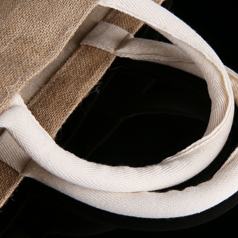 Jute retro round handle tote bag environmental handmade gift bag custom LOGO