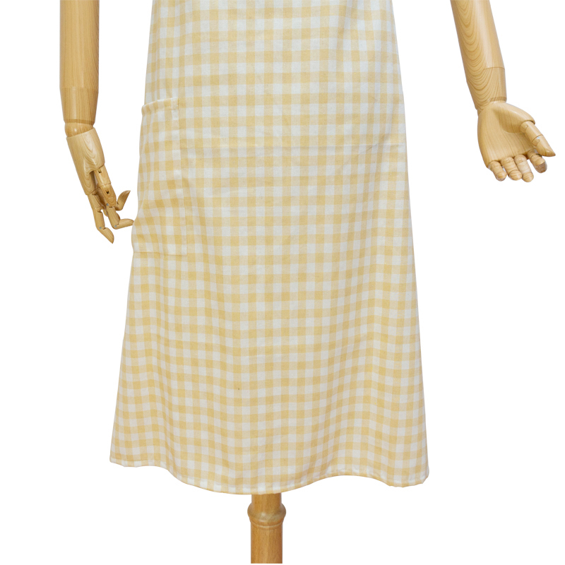 New product natural cotton fabric extra large lightweight and breathable lattice long apron for promotional