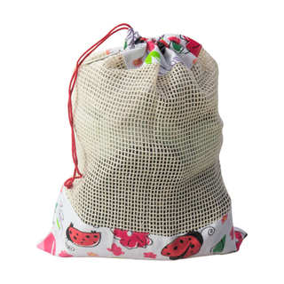 China Supplier strong and durable full printed cotton fruit mesh bag